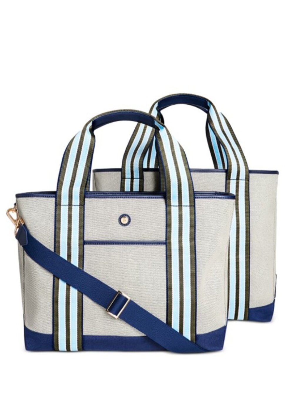 Paravel Large Cabana Beige/Blue/GreenTote Bag, COMPANY BRANDED